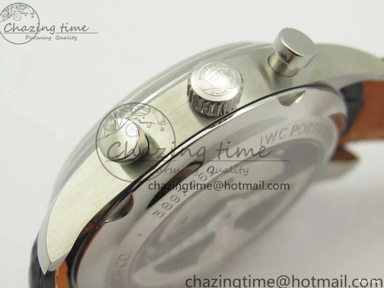 MIROTIME 0308 Portuguese Chrono SS ZF 1:1 Best Edition Gray Dial SS On Black Leather Strap A ZipUp 7215